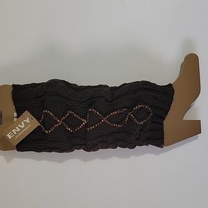 Envy Brown Leg Warmers with Copper Sequin Accents